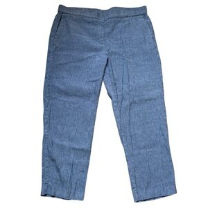 Women’s J Jill Blue Casual Linen-Blend Pants Size Large
